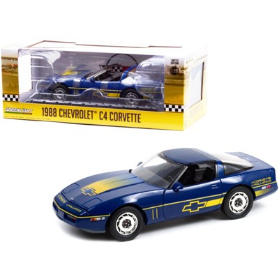 1988 Chevrolet Corvette C4 Dark Blue with Yellow Stripes "Corvette Challenge Race Car" 1/18 Diecast Model Car by Greenlight