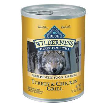 Blue Buffalo Wilderness High Protein Natural Adult Healthy Weight Wet Dog Food Turkey & Chicken Grill - 12.5oz
