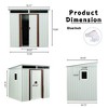 6FT x 5FT Outdoor Metal Storage Shed with Floor Frame Sun Protection Waterproof Storage Shed with Lockable Sliding Door for Patio Flat Roof + Windows - 3 of 4
