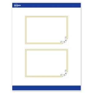 Avery 4" x 6" Cards, Gold Double Border with Florals, 20 ct - 1 of 4