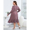 BLUEMING Womens Plus Size Ribbed Knit Sweater Dress Long Sleeve Square Neck Flowy Comfy Casual Dress - 2 of 4