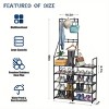 SEVOBAL 5-Tier Freestanding Coat Shoe Storage Rack for 25-30 Pairs Closet Shelf with Hooks for Hats Coats Accessories, Black, 16.93"*11.02"*4.33" - 3 of 4