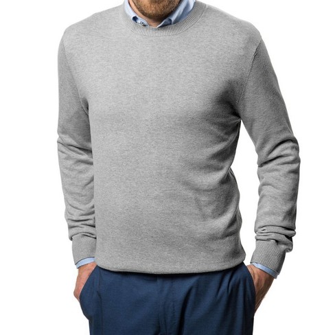 Mio Marino Mens Casual Fit Long Sleeve Crew Pullover Sweater - Gray ...