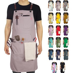 Heavy-Duty Multi-Pocket Canvas Apron - for Gardening, Painting, BBQ, Carpentry & More, Adjustable Sizes M to XXL for All Professions - 1 of 4