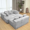 GDFStudio Stella 130" 4-Seater U-Shaped Modular Corduroy Sectional Sofa with Deep Seats - 4 of 4