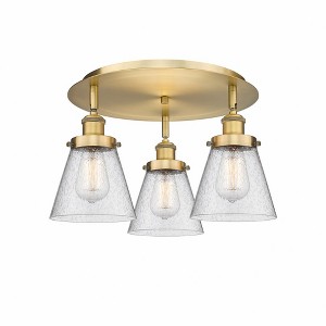 Cone - 3 Light Flush Mount In Art Deco Style-9.25 Inches Tall and 18 Inches Wide - 1 of 1