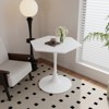 FONTOI 31.50" Hexagonal End Table with Metal Pedestal, Side Table for Living Room Bedroom Small Space, White, 31.5"*29.13"*31.5" - 2 of 4