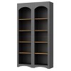 Bookshelf Set Of 2,Farmhouse Two-Tone Display Cabinet With Adjustable Shelves,5 Tier Bookshelves,Display Cabinet For Living Room-Cuddlewood - 3 of 4