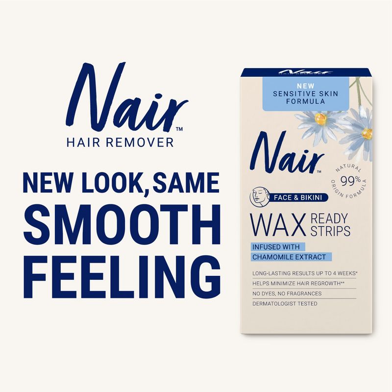 Nair Sensitive Hair Remover Face &#38; Bikini Wax Strips - 40ct, 4 of 11