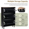 Narrow Tipping Bucket Shoe Cabinet, 3-Drawer Wood Grain Top with 3 Hooks, Adjustable Panel Hallway Rack - 2 of 3