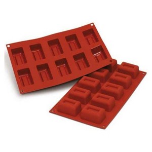 Silikomart Silicone Bakeware Ingot 2.4 Oz, 2.93" x 1.87" x 1.1" H, 8 Cavities - 1 of 3