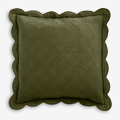 BrylaneHome 100% Cotton Florence Euro Sham - Euro, Green