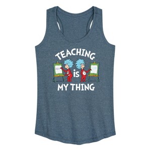Women's - Dr. Seuss - Teaching Is My Thing Graphic Racerback Tank - 1 of 4
