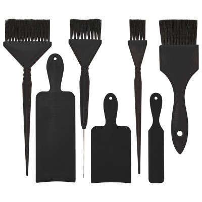 Glamlily 7 Piece Set Balayage Kit with Highlighting Board and Hair Dye Brushes (Black, 3 Sizes)