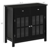Sideboard Buffet Cabinet, Storage Cupboard with Glass Doors, Adjustable Shelf and 2 Drawers for Kitchen - 3 of 4