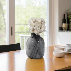 Glass Vase with Lid - Modern Decorative Accent for Contemporary Casual Home Decor - Gray - 1 of 4