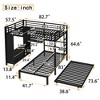 KWPZQEB Bunk Bed with Trundle, Metal Bunk Bed with Built-in Wardrob & Desk, Ladder & Guardrails, Easy Assembly, No Box Spring Needed, Black - 4 of 4