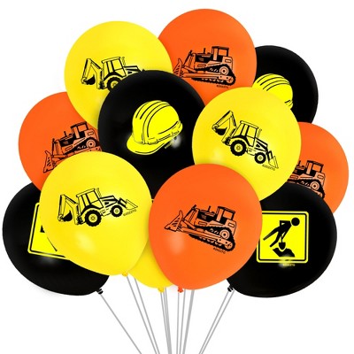 Treasures Gifted Construction Balloon Bouquet - Construction Party Supplies - 12 Pack
