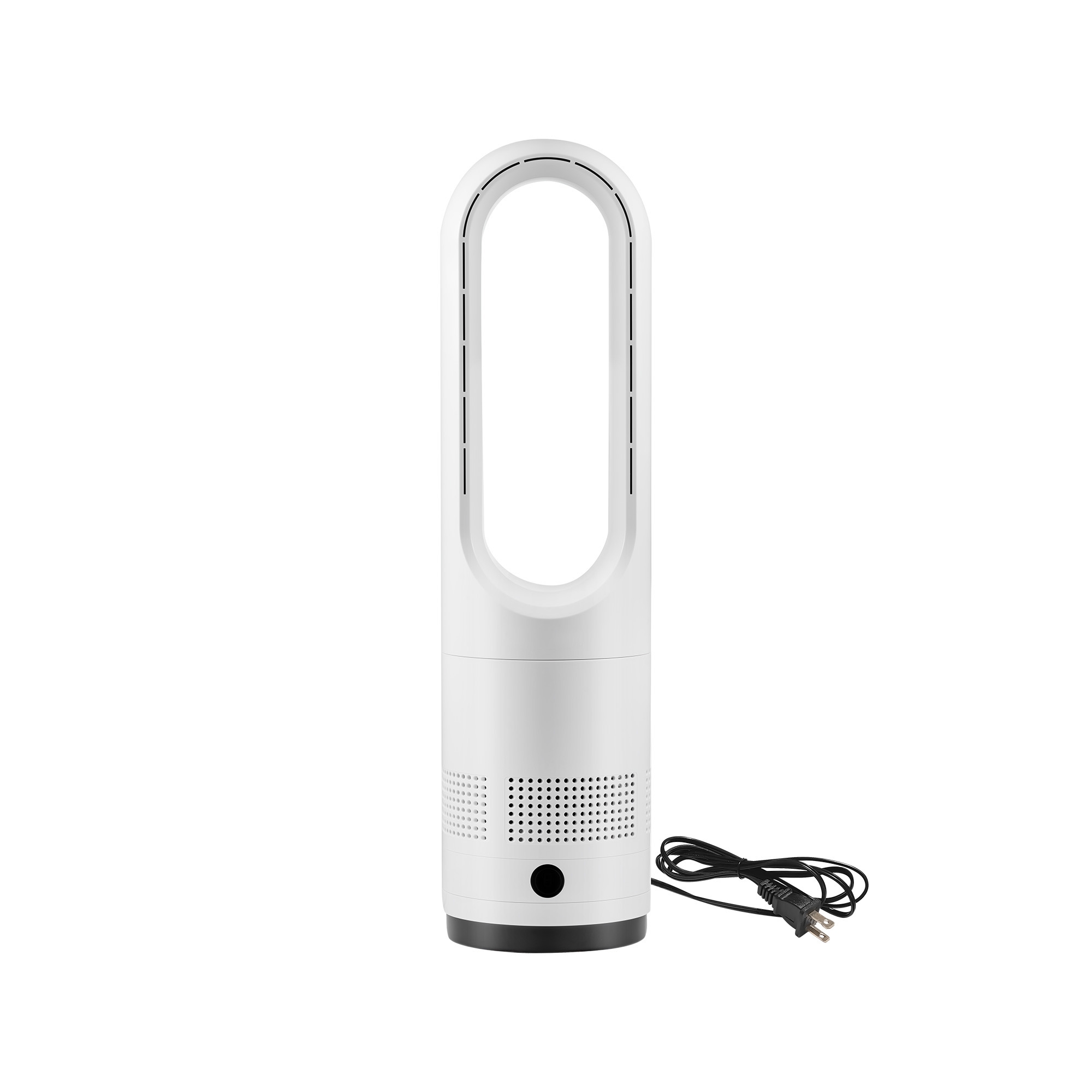 VEVOR Bladeless Tower Fan, 80° Oscillating Standing Fan, 8 Speeds & 9-Hour Timer, 15.42 ft High Velocity Floor Air Circulator, White