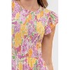 August Sky Women's Short Flutter Sleeves Tiered Floral Midi Dress - 4 of 4
