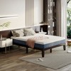 Costway Queen Size Wood Bed Frame & 10" Foam Mattress Set CertiPUR-US Certified Natural/Espresso - 2 of 4