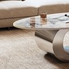 Dexmalle Oval Coffee Table with Stainless Steel Base - 4 of 4