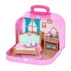 Li'l Woodzeez Toy Furniture Set in Carry Case 13pc - Travel Suitcase Bedroom Playset - 3 of 4