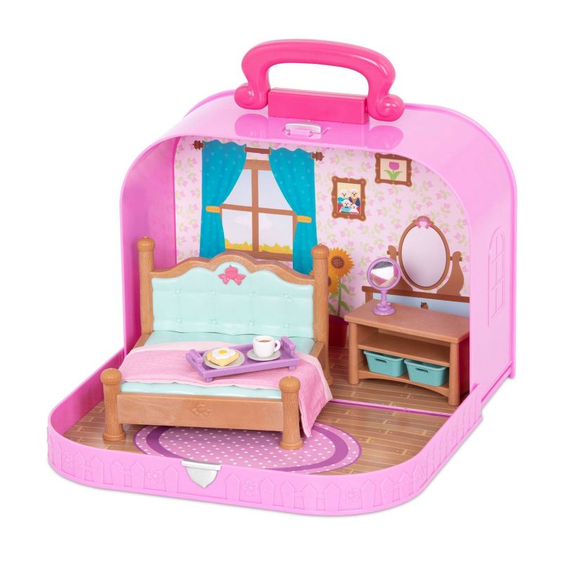 Li&#39;l Woodzeez Toy Furniture Set in Carry Case 13pc - Travel Suitcase Bedroom Playset, 4 of 6