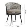 Lyngins 2-Pack Modern Outdoor Dining Chairs – Dark Gray Rope + 3.74" Thick Water-Resistant Cushions, Patio Accent Chair for DiningBalcony - 2 of 4