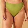 Women's Pucker Textured High Waist Extra High Leg Extra Cheeky Bikini Bottom - Wild Fable™ - 4 of 4