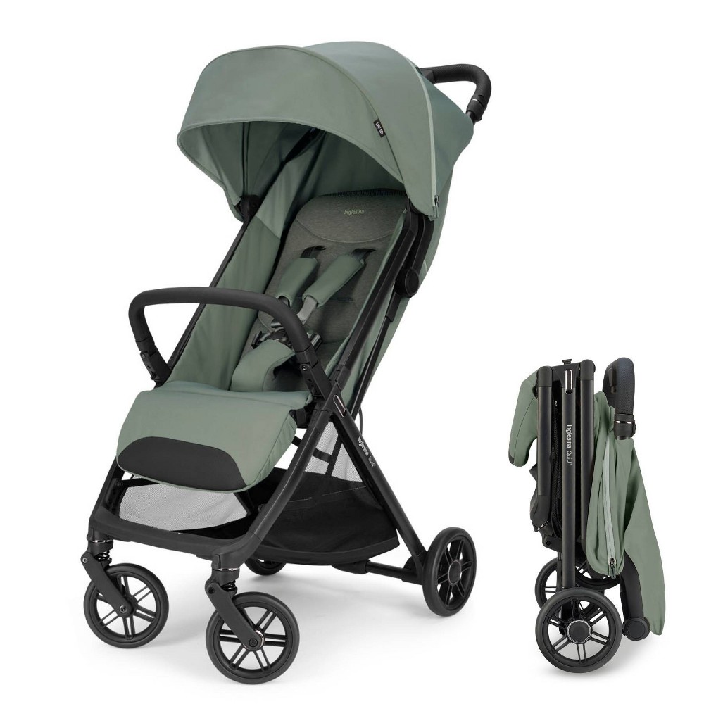 Inglesina Quid³ Travel, Lightweight & Compact Stroller - Planet Green: 5-Point Harness, Aluminum, One-Hand Fold