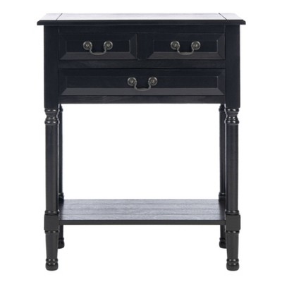 Primrose 3 Drawers Console Table Black - Safavieh