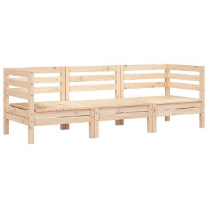vidaXL Garden Sofa Natural Wood Solid Pine Wood 3-seater Modular - 1 of 1