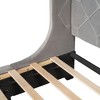 Okak Queen Size Velvet Platform Bed Frame with Big Storage Drawer Upholstered Modern Bed with Wingback Headboard Easy to Assemble, Gray - 4 of 4
