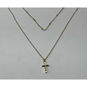 Turandoss Gold Layered Cross Necklace for Women Girls - Dainty Stack Chain Choker Necklace, Gold Jewelry for Women, Birthday Gifts, 15+2.5/17+2.5In - 1 of 1