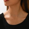 Dainty Gold Chain Necklace For Women - 18K Gold Plated Coin Disc Choker With Beaded & Paper Clip Layered Chain, Everyday Jewelry Gift - 2 of 4