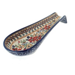 Blue Rose Polish Pottery P007 Manufaktura Large Spoon Rest - 1 of 2