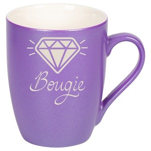 100 North Sparkling Diamond 10 Ounce Passion Purple Metallic Finish, Comfortably Fits Your Hands, New Bone China Coffee Tea Cup Mug, Bougie - 1 of 1