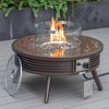 LeisureMod Walbrooke Round Patio Fire Pit with Slat Design and Tank Holder - 3 of 4