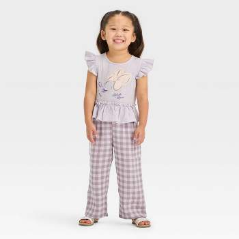 Toddler Girls' Disney Minnie Mouse Woven Top and Pant Set - Lavender