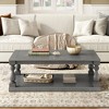 Vintage Coffee Table Featuring Artistic Vase Column Legs and Luxurious Pine Veneer for Timeless Charm,Suitable for Living Room, Study Room - 2 of 4