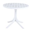 ORRD 36" Modern White Round Plastic Table Indoor/Outdoor Dining & Coffee Table Lightweight Polypropylene, All-Weather - 4 of 4