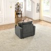 Modern Corduroy Accent Chairs Set with Storage - 22.5" Deep Seat Armchairs with Cup Holders & Phone Pocket, Solid Wood Frame for Living Room - 4 of 4