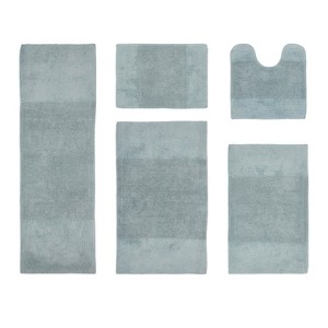 Granada 5 Piece Bath Rug Set 100% Premium Cotton Tufted Non-Slip Backing Bathmats for Bathroom, Super Soft Absorbent, Machine Washable - 1 of 4