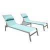 PAGED Outdoor Lounge Chairs with Side Table,3PC Outdoor Chaise Lounge Chair Set with Adjustable Backrest,2 Lounge chairs and 1Table - 2 of 4