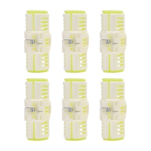 Unique Bargains Women's Heatless Voluminous Hair Roller 2.76"x1.06" Green White 6pcs - 1 of 4