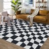 Washable Modern Geometric Checkerboard Rugs Non Slip Indoor Abstract Soft Carpet for Living Room Bedroom Low Pile Area Rugs Room Decor - 4 of 4