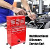Belatt Tool Cabinet, Rolling 8 Drawer Tool Storage Box with Wheels, Lockable Garage Organizer for Workshop - Red Steel - 4 of 4