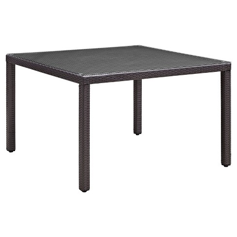 Convene 47 Square Outdoor Patio Glass Top Dining Table In Espresso Modway Target