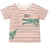 MyKids-Usa Alligator Cartoon Printing Unisex Kids Striped T-Shirt In European And American Style For Summer - 2 of 4